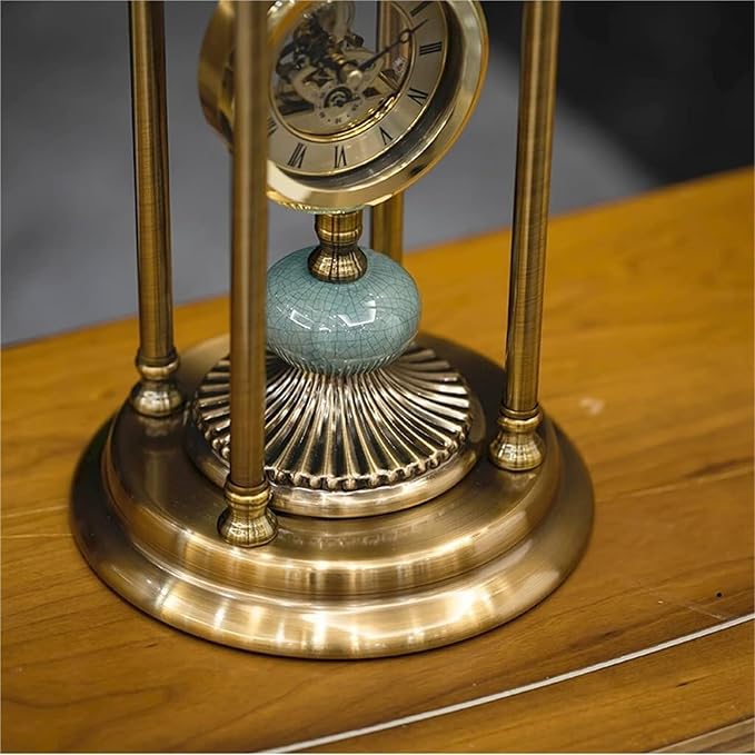Mantel Clock for Living Room Desk Clock Table Light Luxury Desktop Sitting Metal Retro Decoration Shelf Decoration