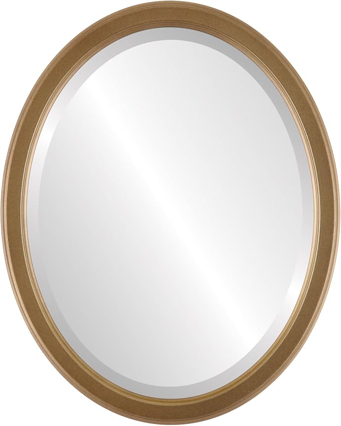 OVALCREST Oval Beveled Wall Mirror for Home Decor - Toronto Style - Desert Gold - 26" x 20"