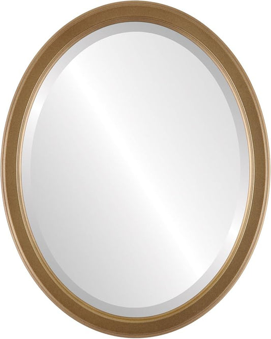 OVALCREST Oval Beveled Wall Mirror for Home Decor - Toronto Style - Desert Gold - 26" x 20"