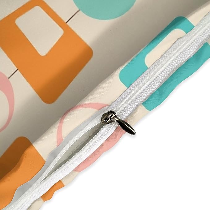 Colorful Aesthetic Comforter Cover Geometry Bed Set, Retro Atomic Duvet Cover，Modern Mid Century Bedding Sets，Aesthetic Abstract Art Bedding 3 Piece (1 Duvet Cover 102"x90" + 2 Pillow Sham 20"x30")