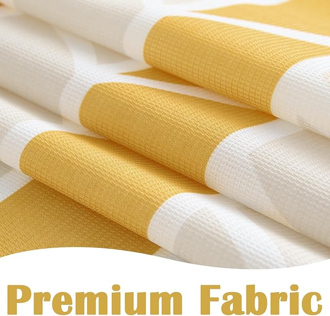 jinchan Yellow and White Shower Curtain Chevron Arrow Geometric Farmhouse Shower Curtains for Bathroom Waterproof Fabric Shower Curtain Modern Shower Curtain Set with Hooks 70x72 inches