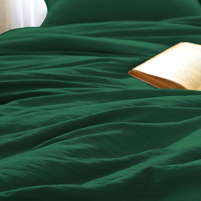 WRENSONGE King Size Comforter Set - 3 Pieces Emerald Green Comforter Prewashed Soft Lightweight for All Seasons,Fluffy Down Alternative Comforter King Size with 2 Pillow Shams