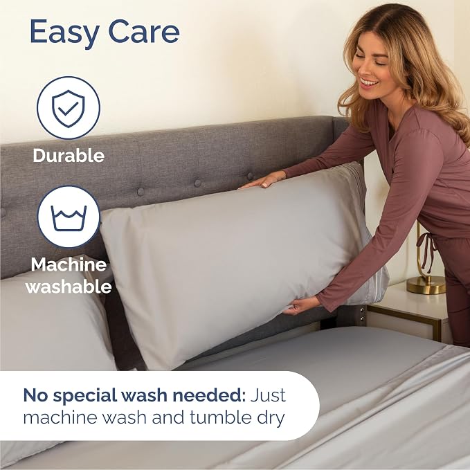 Full Size 4 Piece Sheet Set - Comfy Breathable & Cooling Sheets - Hotel Luxury Bed Sheets for Women and Men - Deep Pockets, Easy-Fit, Soft and Wrinkle Free Sheets - Light Grey Oeko-Tex Bed Sheet Set