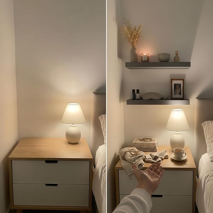 BAOBAB WORKSHOP Solid Wood Floating Shelves for Wall 16 Inch Grey, Wooden Bathroom Shelf