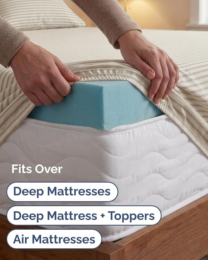 Extra Deep Twin XL Sheet Set - 4 Piece College Dorm Bed Sheets Set with Extra Deep Pockets - Ultra-Soft, Comfy & Breathable Bedding for Women, Men, Kids & Teens - Wrinkle & Fade Free - Beige Stripes 2
