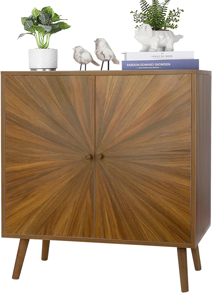 ZYBT Modern Sideboard Buffet Cabinet with Crafted Door, Mid Century Accent Storage Console Table, Farmhouse Cupboard Wood Bar Cabinet for Living Room Kitchen Office Dining Room Entryway