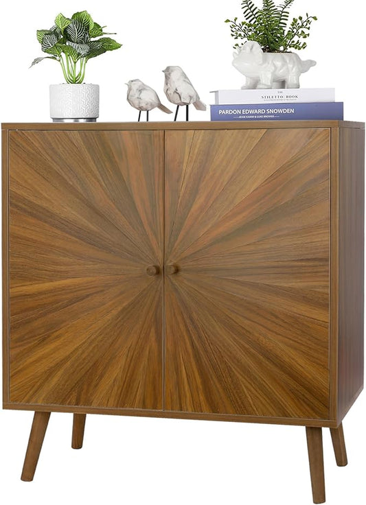 ZYBT Modern Sideboard Buffet Cabinet with Crafted Door, Mid Century Accent Storage Console Table, Farmhouse Cupboard Wood Bar Cabinet for Living Room Kitchen Office Dining Room Entryway