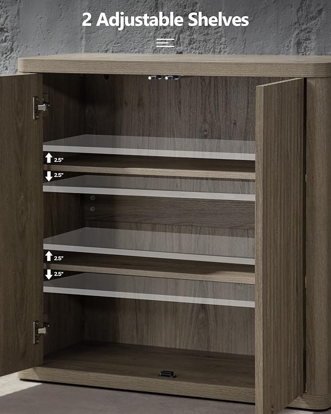 SICOTAS Buffet Cabinet with Storage 69.2" Sideboard Accent Modern Credenza with Doors & Shelves Fluted Tall Media Console Mid Century Coffee Bar Table for Living Room Kitchen Dining Room Hallway