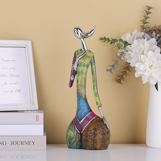 SHENGTIAN Yoga Statues Figurines for Home, Colorful Abstract Women Figurines, Minimalist Abstract Art Woman Statues, Modern Living Room Room Porch Centerpieces Bookcase Entryways Desktop Decor Crafts