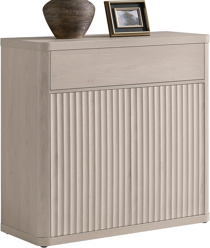 SICOTAS Buffet Cabinet with Storage - Accent Fluted Storage Cabinet with 2 Doors & 1 Drawer 34.6" Wide Modern Sideboard Credenza Large Buffet Table for Living Room Kitchen Dining Room Entryway Office