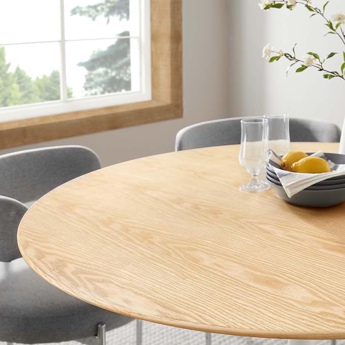 Modway Lippa Dining Table, 48", White Natural
