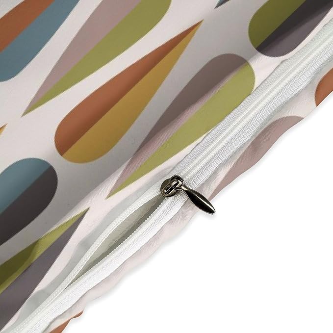 Mid Century Bedding Set,Modern Colorful bstract Geometric Drop Shapes Retro 1950s 1960s Geometry Pattern Comforter Set with Pillowcase for Bedroom Bed Decor，Twin 86"x70"