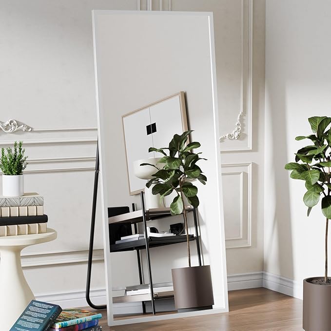 Koonmi 71"x30" Floor Mirror Full Length, Bedroom Floor Body Mirror with Stand, Large Silver Mirror, Leaning, Standing or Hanging Horizontally/Vertically
