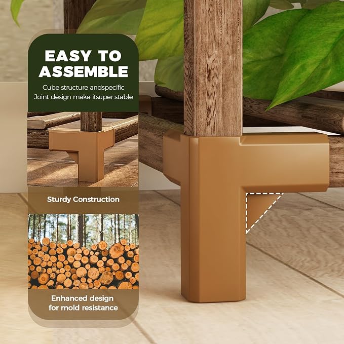 Bamworld 55“ Tall Plant Stand Indoor Outdoor Corner Plant Shelves Wood Plant Holder for Living Room Flower Stand Plant Rack for Multiple Plants Living Room Patio Balcony Garden