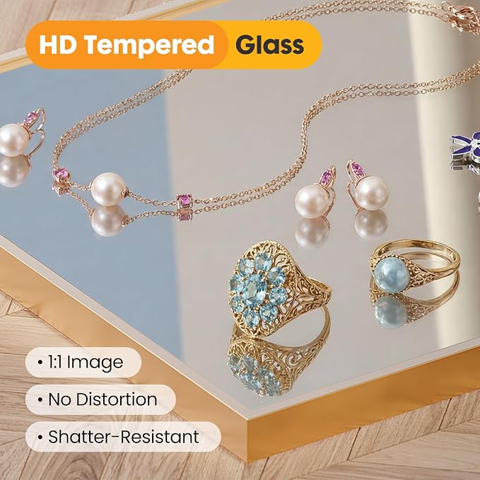 Sweetcrispy Bathroom Mirror for Over Sink, 30" x 40" Rectangle Wall Mount Mirrors with Metal Frame, Modern Vanity Mirror with Tempered Glass, for Home Decor, Anti-Rust, Gold