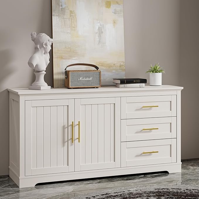 Goldenwarm 5 Pack 10 inch Gold Cabinet Handles Brushed Gold Cabinet Pulls Stainless Steel Drawer Pulls, Durable Kitchen Cabinet Handles - Bathroom Bedroom Dresser Handles Easy DIY Upgrade