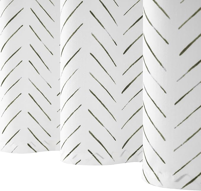 jinchan Small Stall Black and White Shower Curtain 36x72 Inches Inky Herringbone Chevron Zig Zag Waterproof Fabric Modern Farmhouse Shower Curtains for Bathroom with 7 Hooks