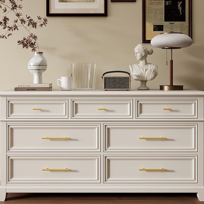 Goldenwarm 15 Pack 3-1/2 inch Gold Cabinet Handles Brushed Gold Cabinet Pulls Stainless Steel Drawer Pulls, Durable Kitchen Cabinet Handles - Bathroom Bedroom Dresser Handles Easy DIY Upgrade