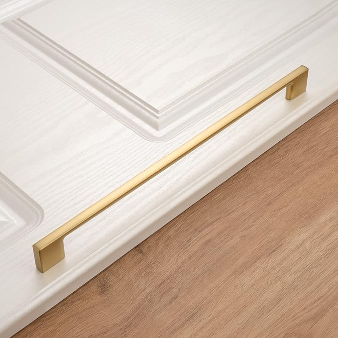 KOOFIZO 1 Pack 11-5/16 Inch Brushed Gold Kitchen Cabinet Pulls Gold Cabinet Handles Gold Cabinet Hardware for Kitchen Cabinets Drawer P01 Dresser Cupboard Bedroom Bathroom