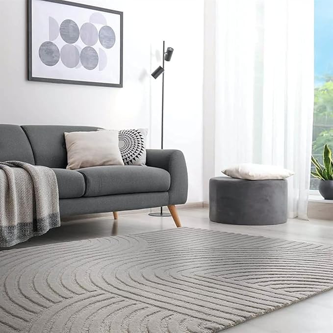 Hand Tufted Area Rug – Premium Soft Modern Carpet for Living Room, Bedroom & Home Trendy Modern Home Rug 5' x 7' (Rectangular) Ivory