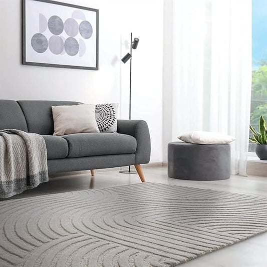 Hand Tufted Area Rug – Premium Soft Modern Carpet for Living Room, Bedroom & Home Trendy Modern Home Rug 6' x 8' (Rectangular) Ivory