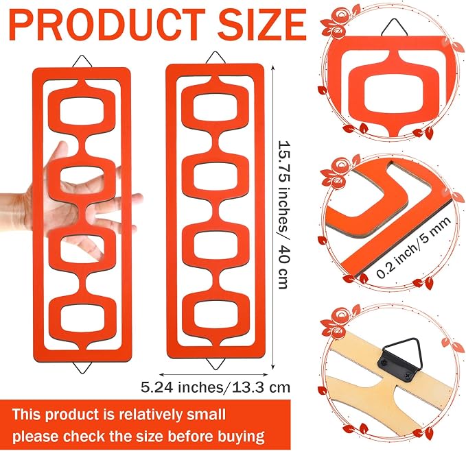 CroBlissful 2 Pcs Mid Century Modern Wall Art Wood Mid Century Elegance Decor Accents Abstract Wall Sculpture Geometric Panels for Interior Panel Art for Home Living Room(Orange)
