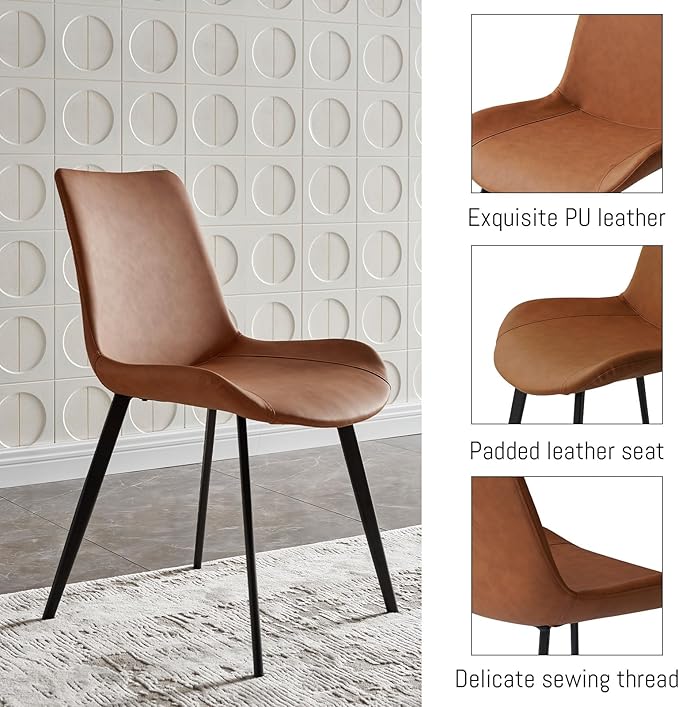 ZckyCine 67" Expandable Walnut Dining Table and 6 Upholstered Chairs, 7-Piece Dining Room Furniture Set, Mid-Century Modern Style for Home, Dining Room and Kitchen