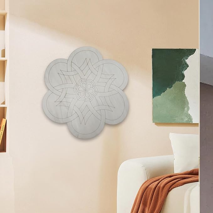 HouseVibe Geometry Wood Wall Art Ornament Bohemian Sculpture Decoration for Bathroom Bedroom Entryway Hallway Dining Room- Style B