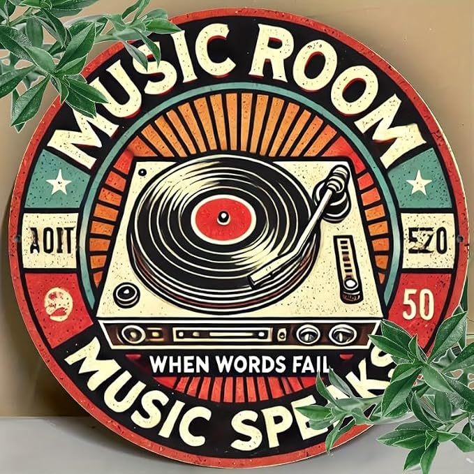 Vintage Vinyl Record Wall Art - Ideal for Music Lovers, Perfect for Bedroom, Home Bar & Club Decor, Great Christmas Gift, Music Room Decor