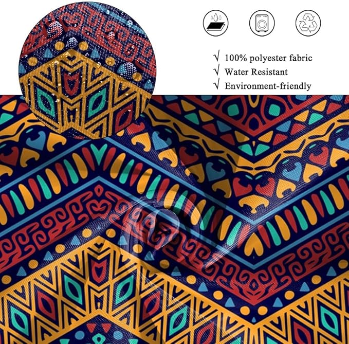 Mid Century Bohemian Shower Curtain for Bathroom Colorful Ethnic Geometric Design Shower Curtains Retro Abstract Aesthetic Bathroom Decor Set Washable Waterproof Polyester Fabric with Hooks 60x72 Inch