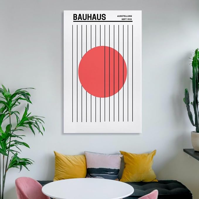FideMm Bauhaus Print Poster,colours Poster,Abstract Art,Minimalist,Stylish Mid Century Art Poster for Room Aesthetics Canvas Wall Art Poster And Print Frame-style 16x24inch(40x60cm)