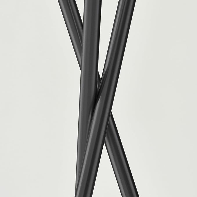 Brightech Jaxon LED Floor lamp, Modern Lamp for Living Rooms & Offices, Tall Lamp with Contemporary Drum Shade, Gold Tripod Standing Lamp for Bedroom Reading, Great Living Room Decor - Black
