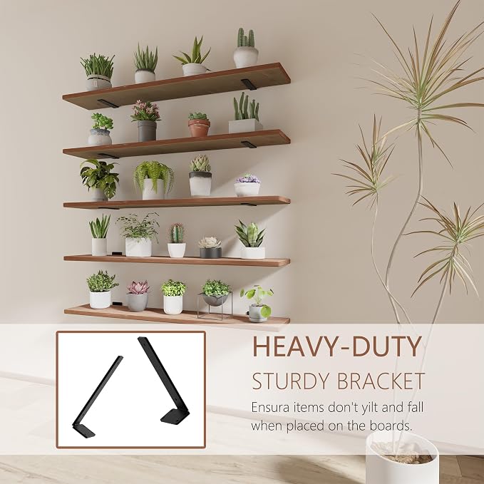 5 Tier Book Shelf,Long Floating Shelf for Wall 48 inch,Rustic Bookcase Long Shelves,Wall Mounted Bookshelf for Books/Lego/Plants