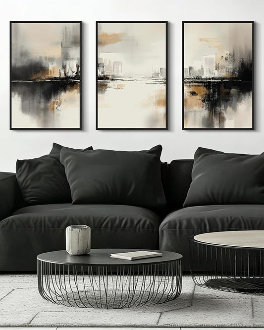 Drsoum Boho Plant Wall Art Framed Bohemian Wall Decor Abstract Geometry Artwork Hallway Bedroom Home Office Prints Ready to Hang 16x24in Black Framed