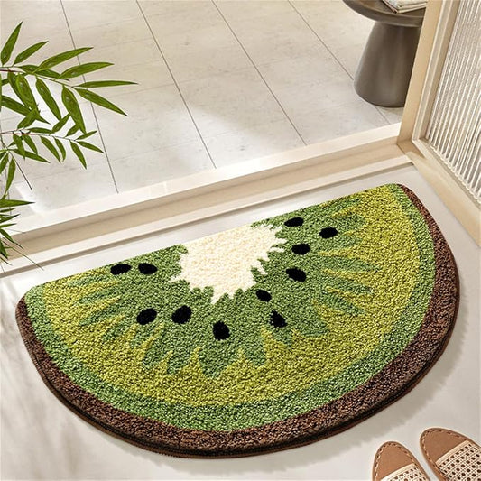 Ankah Fruit Bath Mats Cute Bathroom Rugs, Particularly Absorbent, Very Soft, and Dry Fast That Fits for Kid's Room, Bathroom or Other Room, 17.7" x 31.5", Kiwi