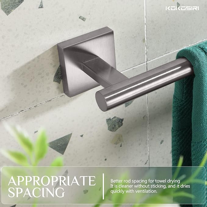 KOKOSIRI Towel Holder 16 Inch Bathroom Hand Towel Bar for Bath Kitchen Toilet Brushed Nickel Stainless Steel B4005BR-L16
