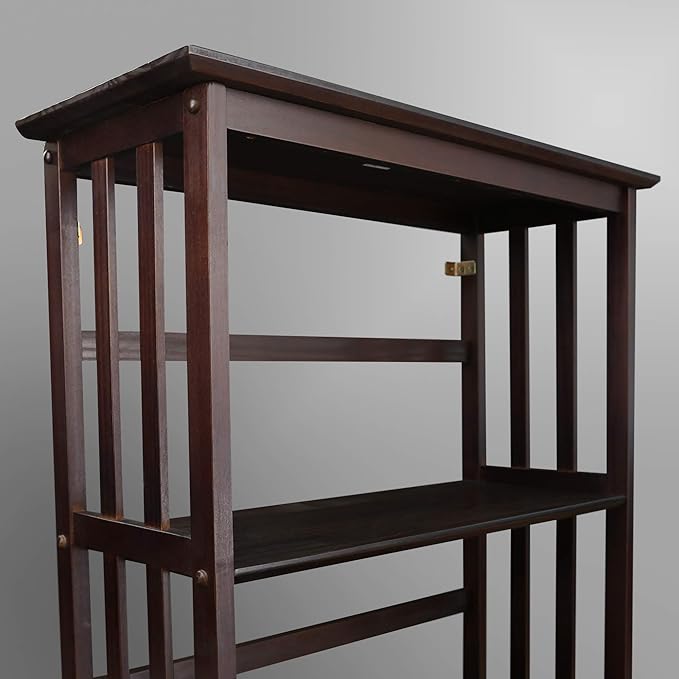 Mission Style 5-Shelf Bookcase-Espresso