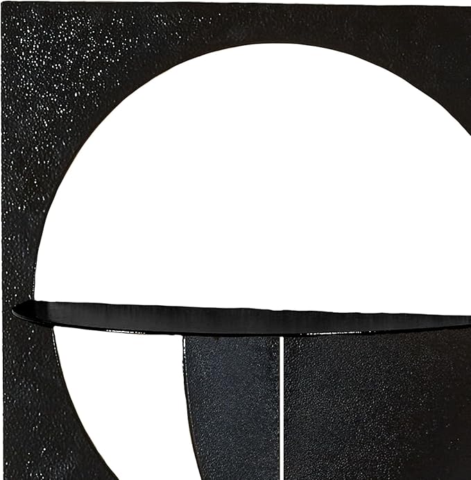 Touch of Class Corydon Vertical Modern Black Metal Wall Shelf with Two Shelves | Contemporary Style Shelving Decor for Bedroom, Living Room, Bathroom, Kitchen, Hallway, Entryway