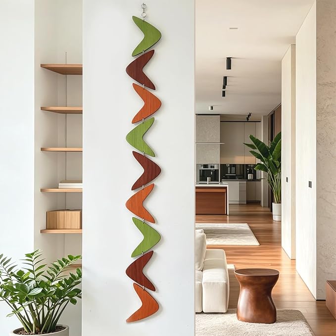 MidModArt 9PCS Retro Mid Century Modern Wall Art MCM Decor for Living Room Bedroom Kitchen Study, MCM Boomerang 6.7"x57.5"