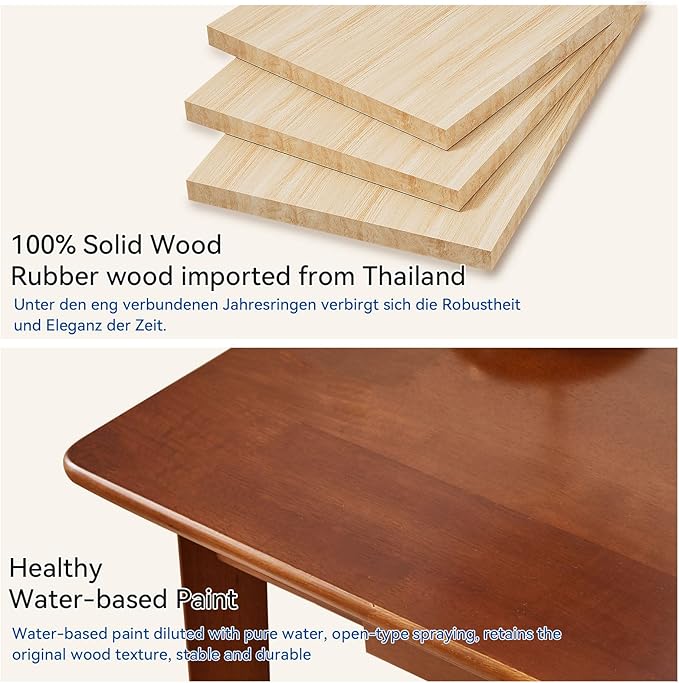 Aibiju Wood Writing Desk with Drawer and Hanging Rod, Small Computer Desk Table, Work Table, Study Desk, Small Wooden Dining Table Brown YD-WD01H