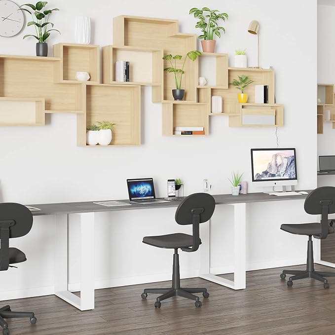 Flash Furniture Kimberly Modern Commercial Grade Desk Industrial Style Computer Desk Sturdy Home Office Desk - 55" Length (Rustic Gray)