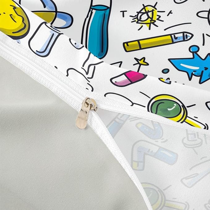 Science Students Duvet Cover Set Physics formula Full Size Bedding Sets for Tween Boys Girls | Chemistry Science Educational Comforter Cover Back To School Supplies Bed Set, Room Decor Aesthetic