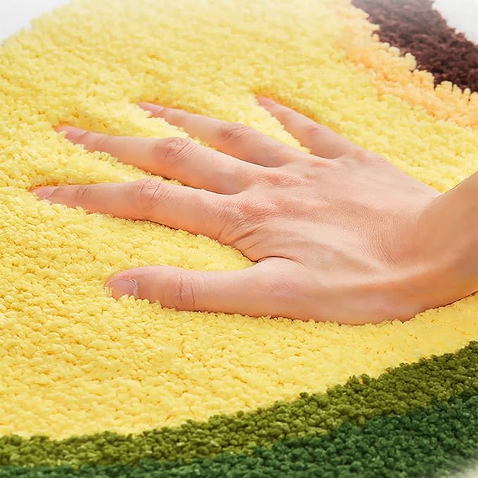 Ukeler Cute Avocado Shape Bath Rug for Kids Non Slip Absorbent Bathroom Mat Washable Shaggy Kids Bedroom Decor Bathroom Door Mat 19.7''x31.5''