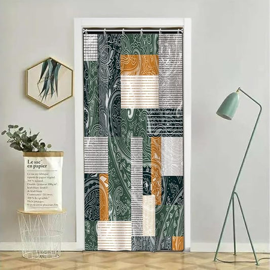Abstract Boho Shower Curtain Bohemian Paisley Print Modern Geometric Plaid Pattern Shower Curtains for Bathroom Waterproof Fabric Decor Set with Hooks, 36W x 72H Inch
