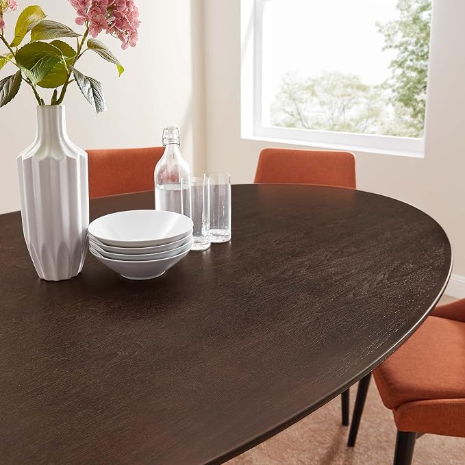 Modway Lippa Dining Table, 78", Black Cherry Walnut