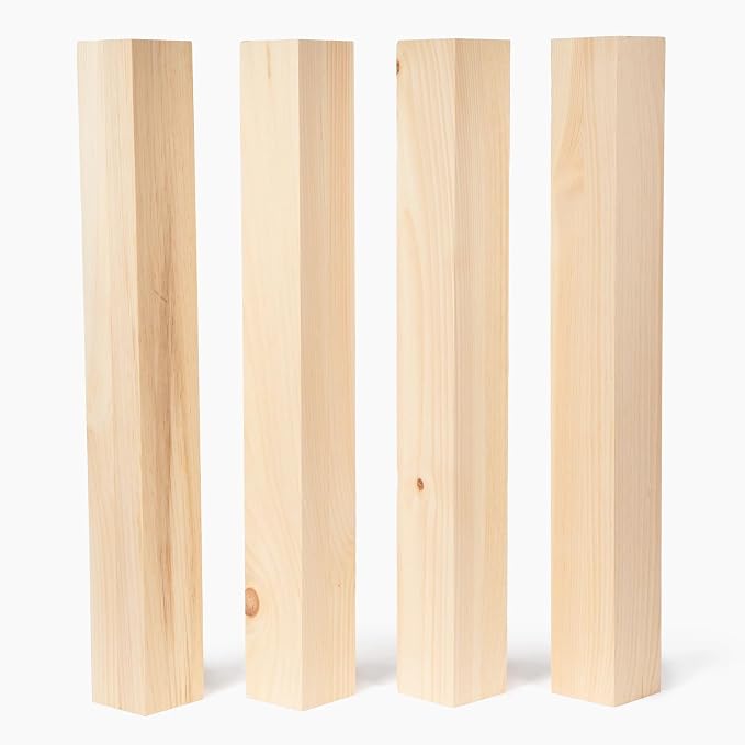 CAROLINA LEG CO. Square Farmhouse Dining Table Legs - Made in USA - Set of 4-3.5" x 29" - Ideal for Custom Furniture Projects