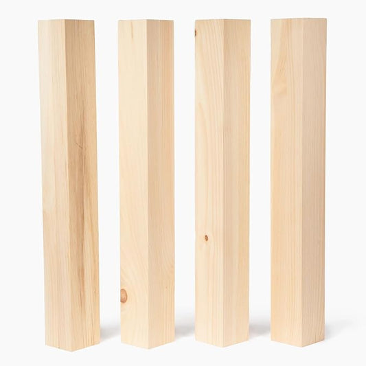 CAROLINA LEG CO. Square Farmhouse Dining Table Legs - Made in USA - Set of 4-3.5" x 29" - Ideal for Custom Furniture Projects