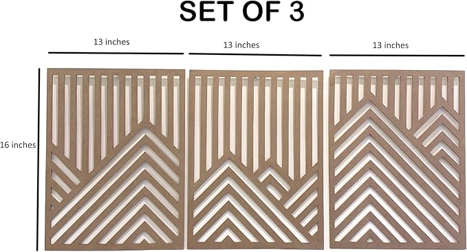 Tribe Azure Modern Mountain Geometric Wall Sculpture Abstract Wooden Wall Art Hanging Decor Panel Forest Large Living Room Office Bedroom