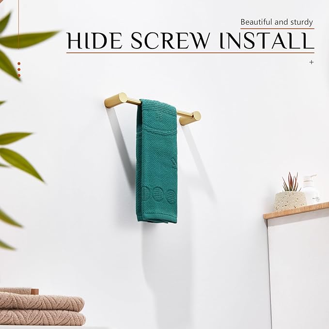 KOKOSIRI Hand Towel Bar for Bathroom Hardware Accessory 12-Inch Bath Towel Holder Contemporary Wall Mounting Brushed Gold Stainless Steel, B4007BG-L12