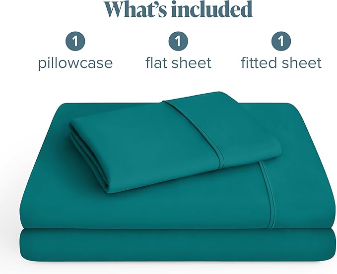 Bare Home Twin XL Sheet Set - 1800 Ultra-Soft Microfiber Twin Extra Long Bed Sheets - Double Brushed - Deep Pockets - Easy Fit - 3 Piece Set - Bedding Sheets & Pillowcases (Twin XL, Emerald)